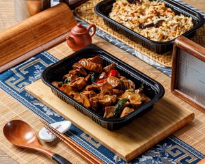 Three Cups King Oyster Mushrooms at Vegetsai Vegan Deli - Songshan Station B1 in Taipei