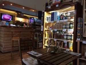 sweet restaurant, many organic products to buy at Rawcha in Prague