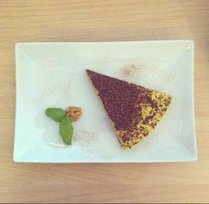 Mango cake at Rawcha in Prague