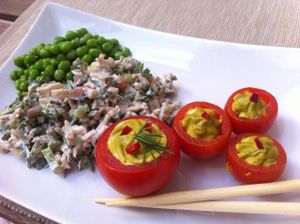 Stuffed tomatoes at Rawcha in Prague