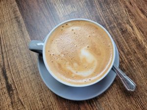 Oat Flat White at Lone Tree Cafe  in Llanberis