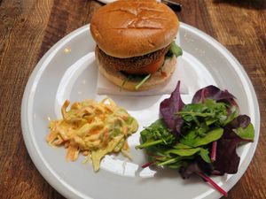 Vegan Burger at Lone Tree Cafe  in Llanberis
