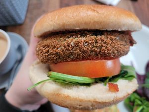 Vegan Burger at Lone Tree Cafe  in Llanberis