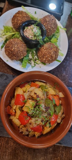 Falafel & spicy potatoes at Lebanese House in Newbury