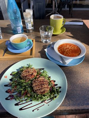 Vegan breakfast with additional side of baked beans    at The Butter Factory Cafe  in Shepparton