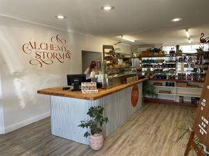 Cater for Vegan, Vegetarian, Gluten Free, dairy intolerant and also have yummy salami topped pretzel for the carnivore
 at Alchemy & Storm in Hokitika