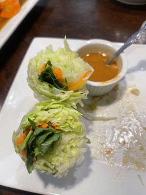 Vegetarian spring rolls  at Chilli Thai of Irving  in Irving