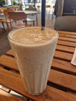 Date shake at Alma Cafe in Tel Aviv