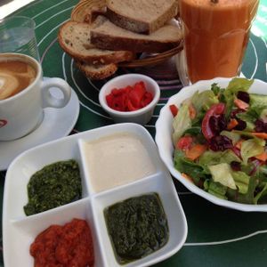 Breakfast at Alma Cafe in Tel Aviv