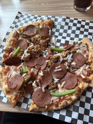 Vegan deluxe pizza  at The Pizza Bar in Denver