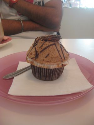Orange nougat cupcake (vegan) at CupCakes Wien in Vienna