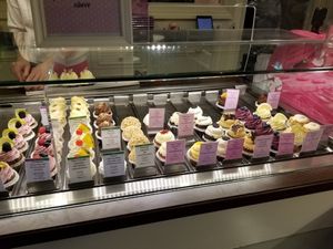 Bakery case, many vegan options at CupCakes Wien in Vienna
