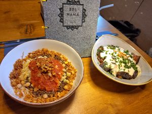 Bel Hana - Guten Appetit. Hier Koshari und Fatta Shami at Restaurant Bel Hana in Nuremberg