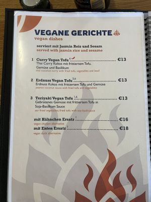 Vegane Speisekarte  at Hanoi Flame in Luebeck