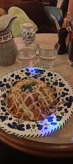 Vegan pasta bolognese. at Basta  in Uppsala