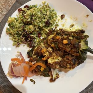 Roasted poblano and Brussels sprouts salad   at Go Smart Superfoods - Pre Order Only in Columbus