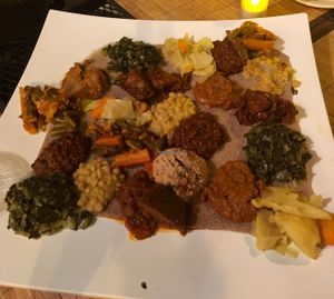 vegan sampler plate  at DAS Ethiopian in Washington