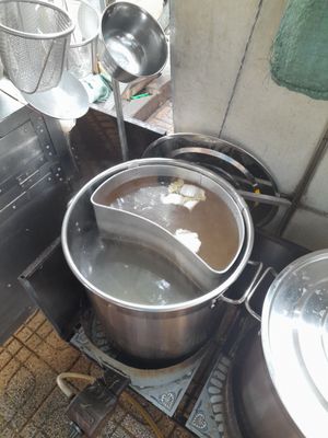 Soup pots at Hủ tíu Chay in Ho Chi Minh City