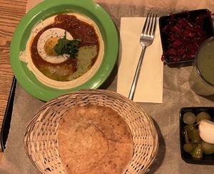 Sasuksha hummus plate   at Dr Hummus in Berlin