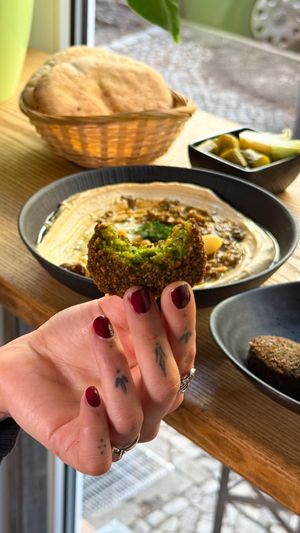 Green Falafel  at Dr Hummus in Berlin