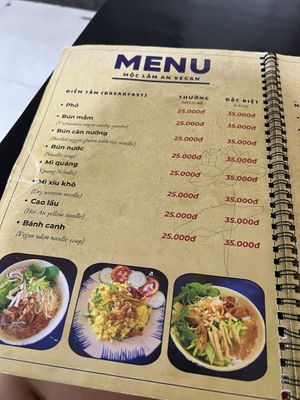 Menu  at Mộc Lam An Vegan in Hoi An