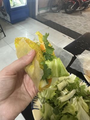 Fried pancake assembled   at Mộc Lam An Vegan in Hoi An