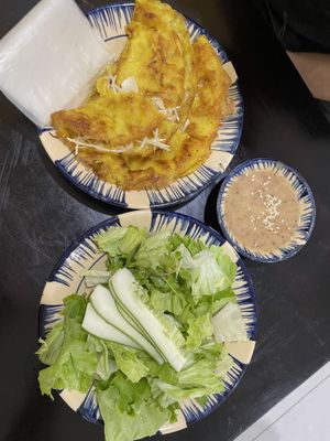 Sehr leckere und crispy Pancakes   at Mộc Lam An Vegan in Hoi An