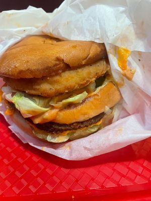 Big NOB (one beef and chicken patty) at Mr.Charlie's - Brunswick Pop-up in Brunswick