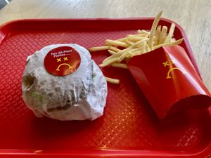 Mr Charlie’s burger and fries 🍟   at Mr.Charlie's - Brunswick Pop-up in Brunswick