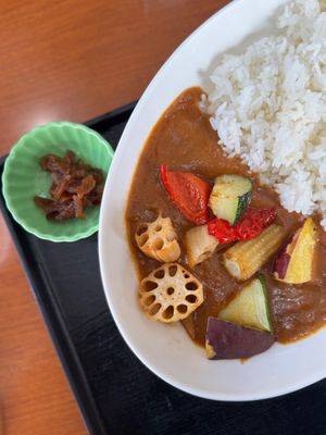 The vegan curry rice at Dining Funkatei - 有珠山食堂 噴火亭 in Sobetsu
