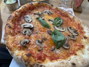 Vegan mushroom pizza   at Orto - Bedford House in Belfast