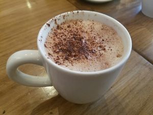 Vegan hot chocolate  at Cafe Pinson - Poissonniere in Paris