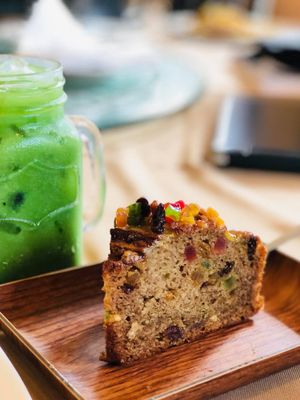 Fruit cake at Well Dressed Salad Bar and Cafe in Central Singapore