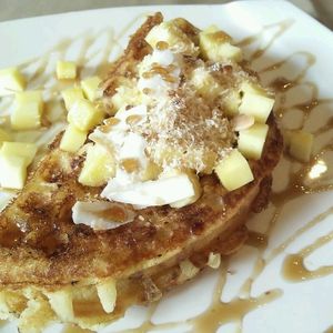 Mango Colada Waffles at Well Dressed Salad Bar and Cafe in Central Singapore