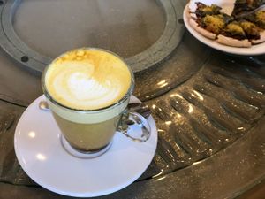 Turmeric latte at Well Dressed Salad Bar and Cafe in Central Singapore
