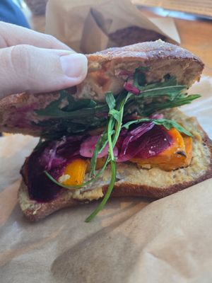 Vegan sandwich at Pembroke Patisserie in Albert Town