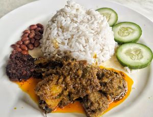 Nasi lemak, rendang was good but the rice was plain at Pu Ti Vegetarian - 菩提樹  in Kuching