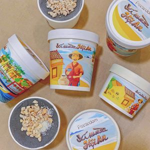 Black Sesame Gelato

Black sesame, coconut milk, Noom jaggery, ginger, serve with coconut meat and roasted peanuts on top
 at Freezedom Da Nang in Da Nang