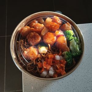 Sweet and sour pork bowl at Vegie Bowl Express in Boronia