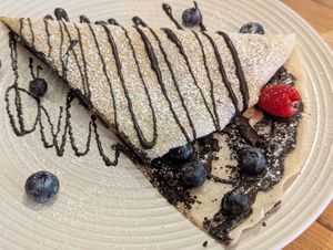 Vegan Wild forest with raspberries at B'elicious in Farnham