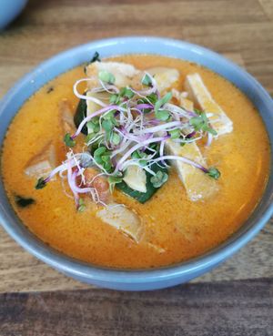 Tofu with red curry at KobKun in Ry