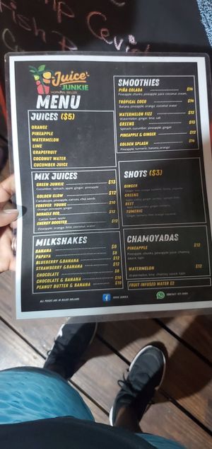 Menu at Juice Junkie  in Hopkins