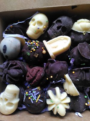 Spooky homemade Halloween truffles!!! at All Good Things Vegan in Paignton