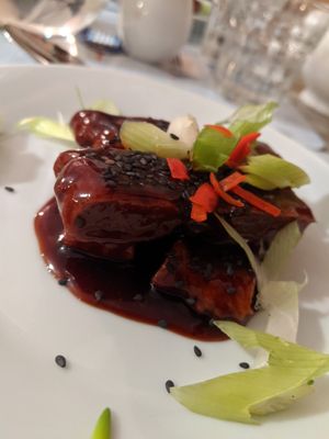 Sticky seitan ribs at All Good Things Vegan in Paignton