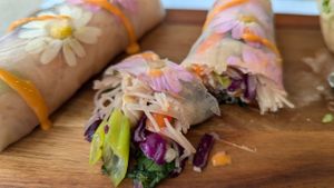 Summer rolls at All Good Things Vegan in Paignton