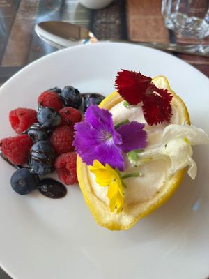 Lemon posset  at All Good Things Vegan in Paignton