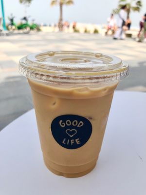 Iced oat latte at Good Life in Dubai