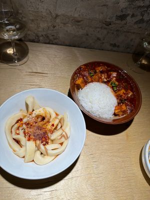 Noodles with Sweet Soy Sauce - Sweet Soy Sauce/ Sesame paste at chaochao. vegan food and natural wine bar in Beijing