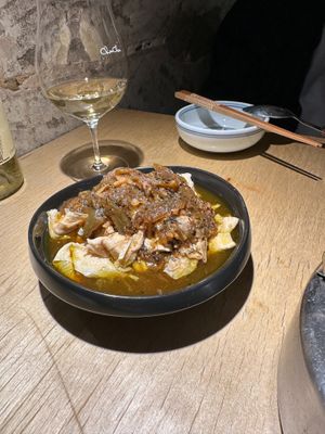Yuba with Green Pepper - Green Pepper/ Sichuan Pepper at chaochao. vegan food and natural wine bar in Beijing