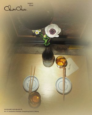   at chaochao. vegan food and natural wine bar in Beijing